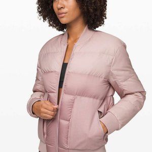 Lululemon Roam Far Wool Bomber Reversible Porcelain Pink Size 6